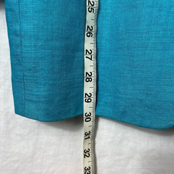 90s Classiques 100% Linen Longline Blazer Womens XS Oversized Bright Crest Retro - Picture 10 of 13